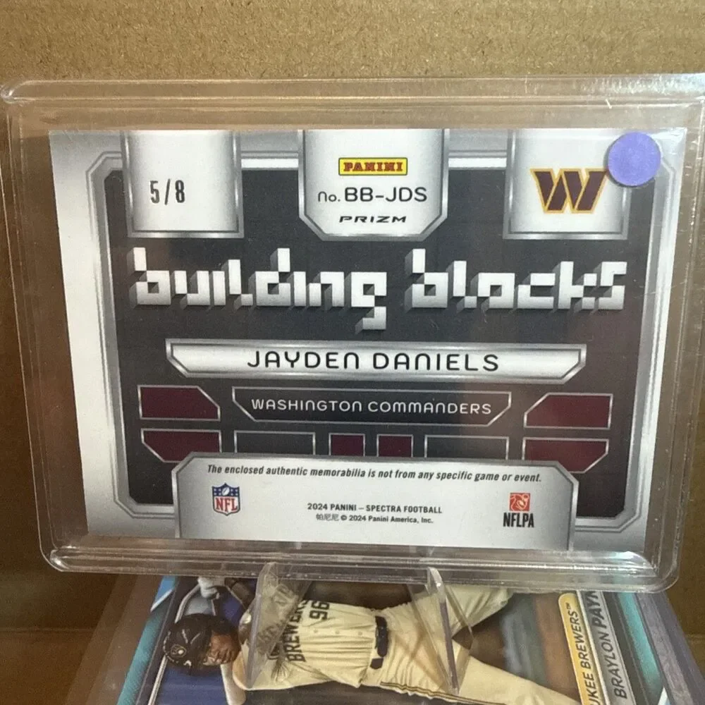 2024 Panini Spectra RC Building Blocks Prizm Patch Jayden Daniels 5/8 Jersey Ma